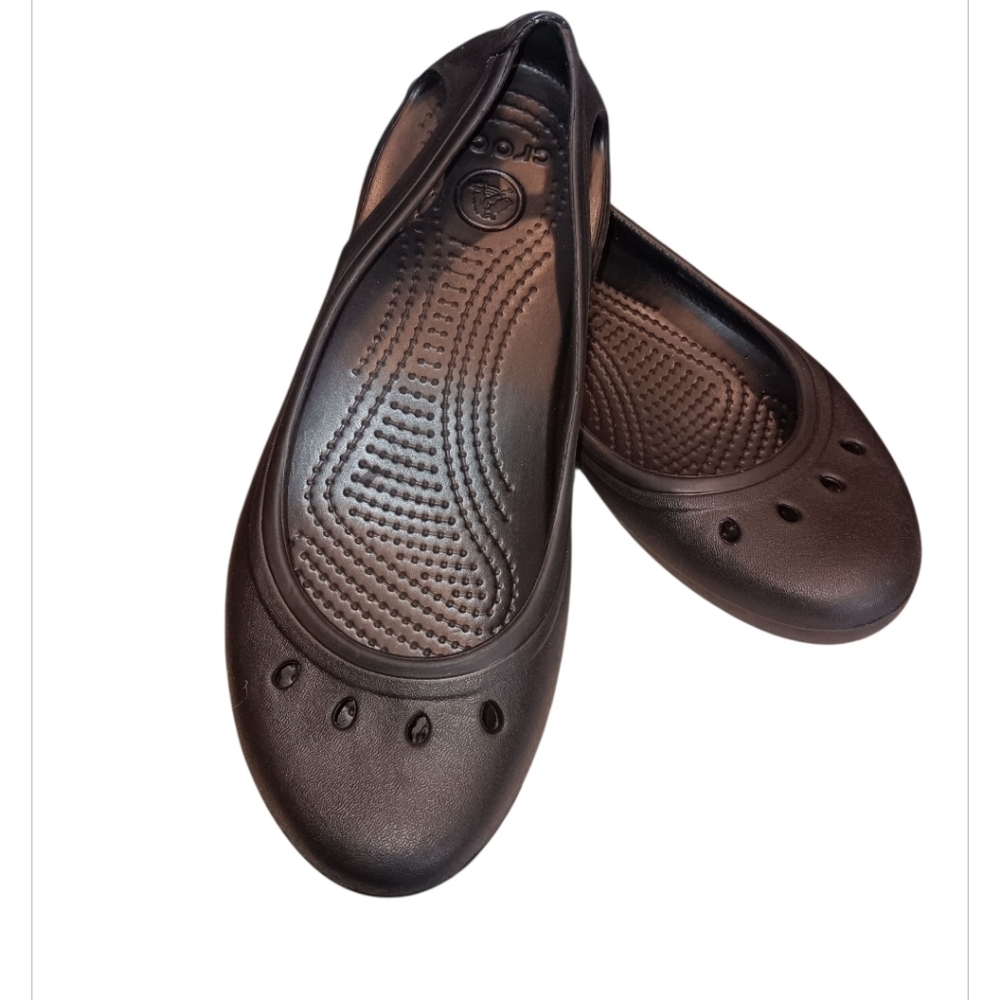 CROCS Women's Elegant Black Flats Sz 7
